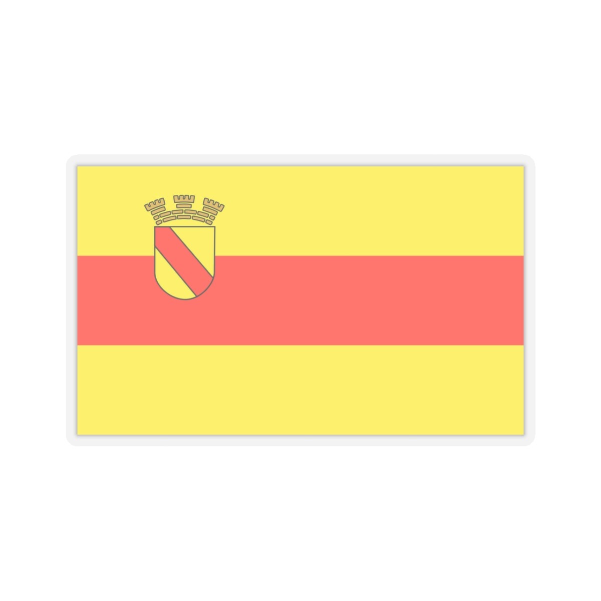 Flag of Baden Baden Germany - STICKER Vinyl Kiss-Cut Decal