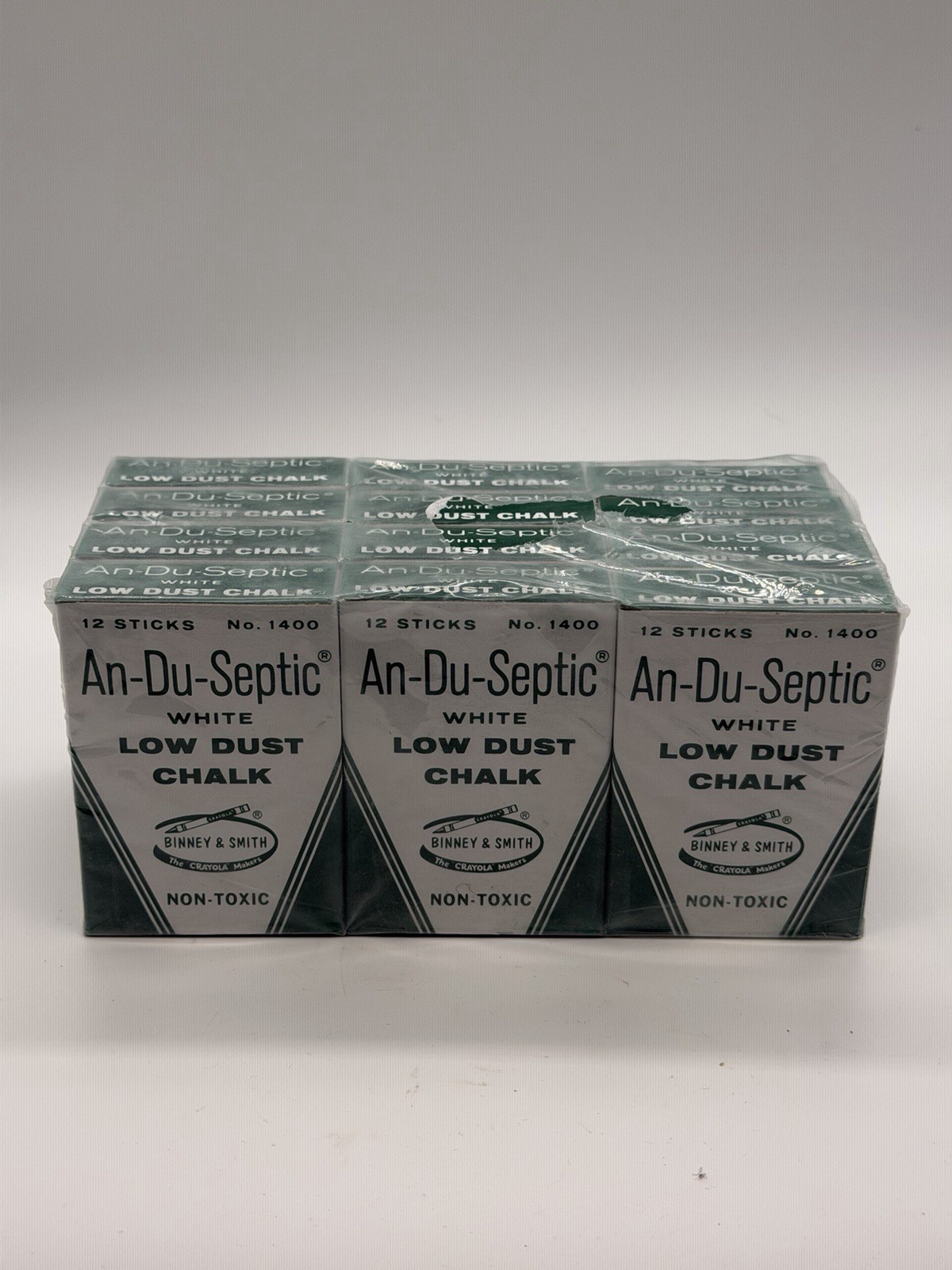 Vintage Binney & Smith An-Du-Septic White Chalk No 1400 Low Dust 12 Boxes - Case Vintage Binney & Smith An-Du-Septic White Chalk No 1400 Low Dust 12 Boxes - Case