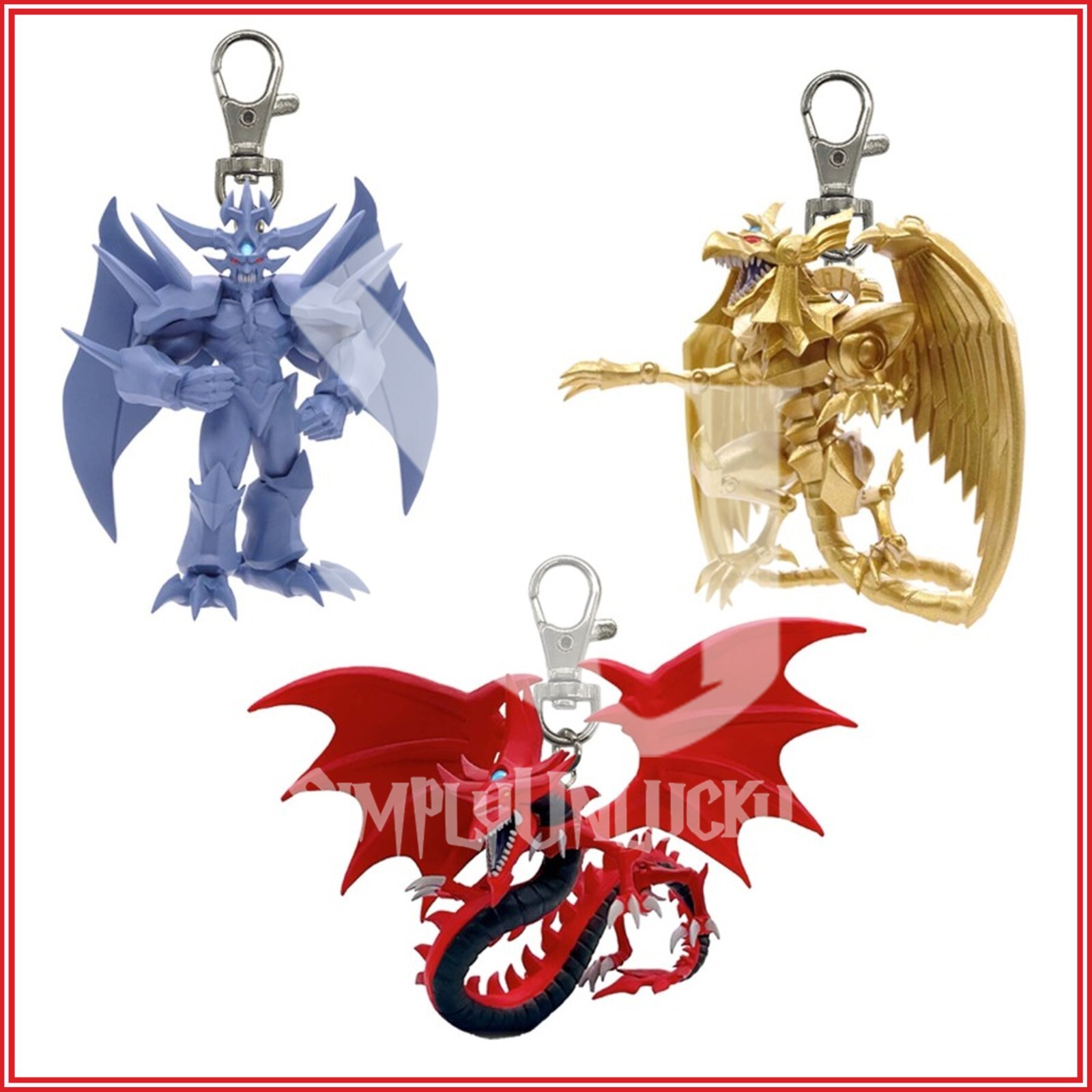 Konami Official Yugioh Banpresto Keychain Bundle Obelisk Slifer Ra Egyptian Gods