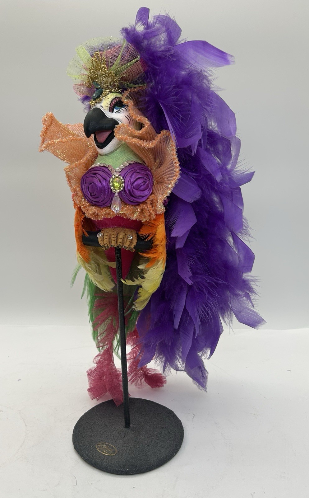 Katherine\'s Collection Fabulous Showgirl Parrot Bird w/ Feathers Colorful