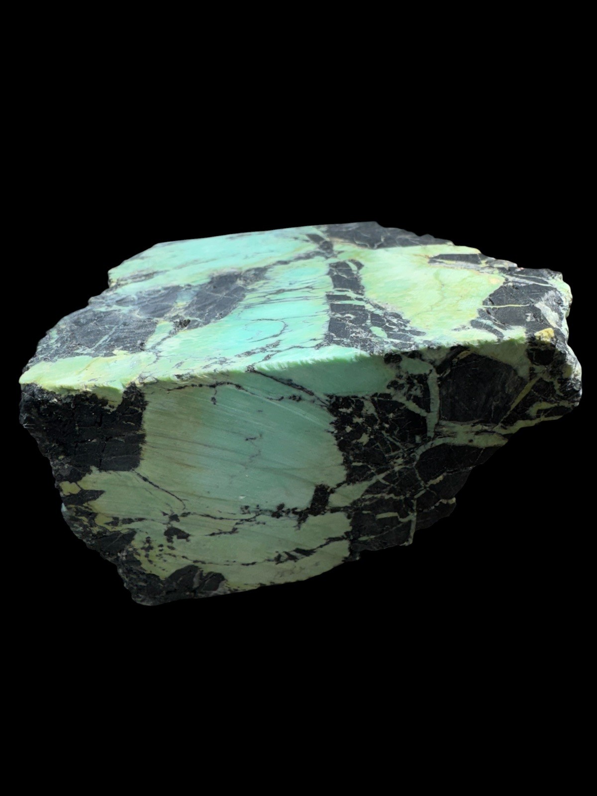 Natural Emerald Rose Variscite Solid High Quality Green with Black matrix 