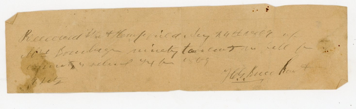 1869 Handwritten Receipt Note West Hempfield PA Signed Antique Post Civil War