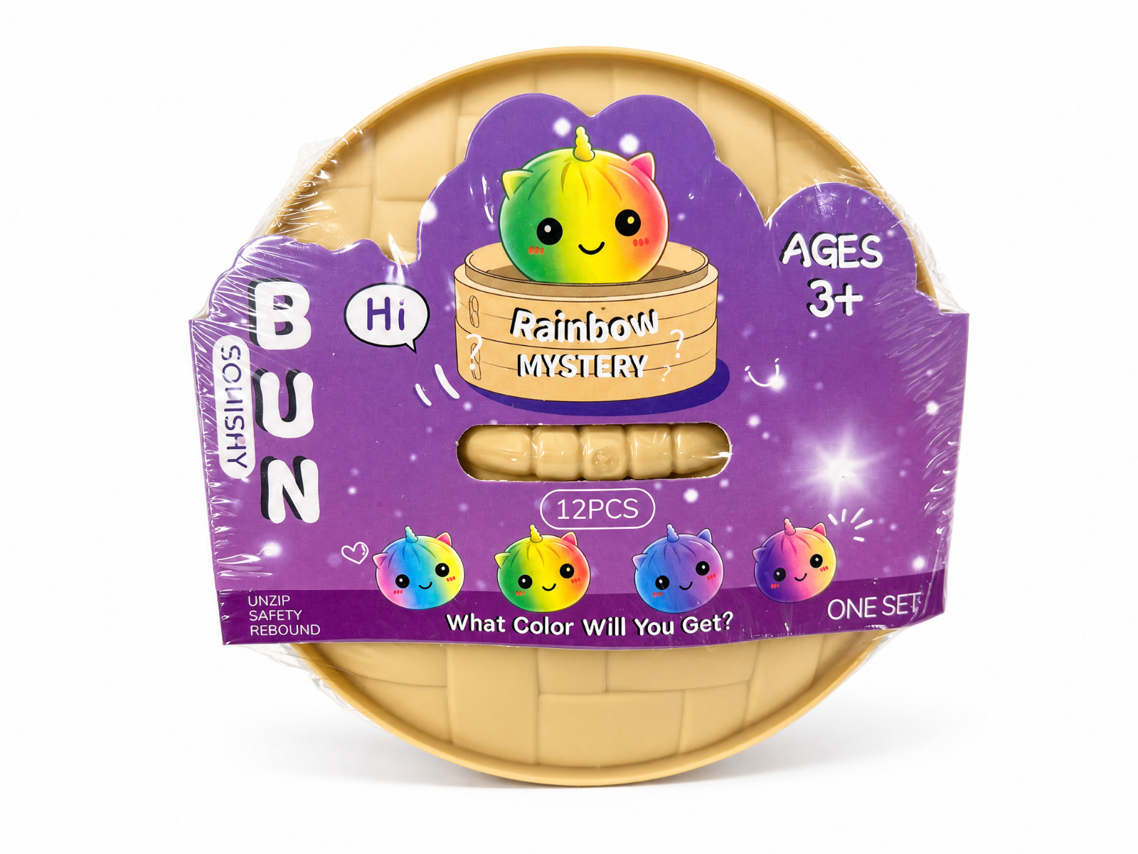 Dumpling Squishy Crazy Fun Rainbow Mystery Bun Squishy Fidget Blind Pack