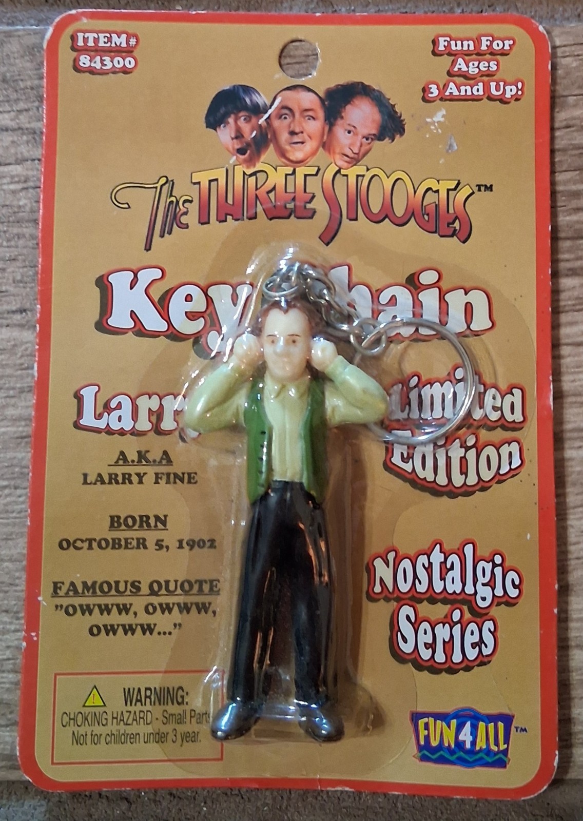 Vintage 1997 Fun 4 All Limited Edition Keychain:The Three Stooges - Larry