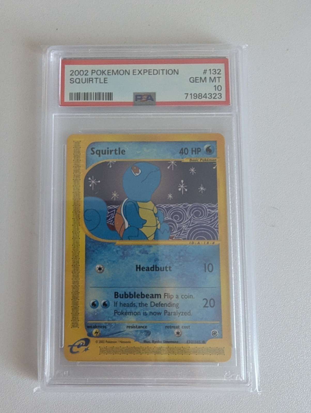 Squirtle 132/165 PSA 10 Expedition Gem Mint Pokemon TCG Non Holo