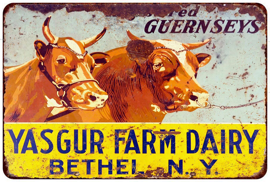 1969 Max Yasgur Farm Sign Woodstock Vintage Look Reproduction metal sign