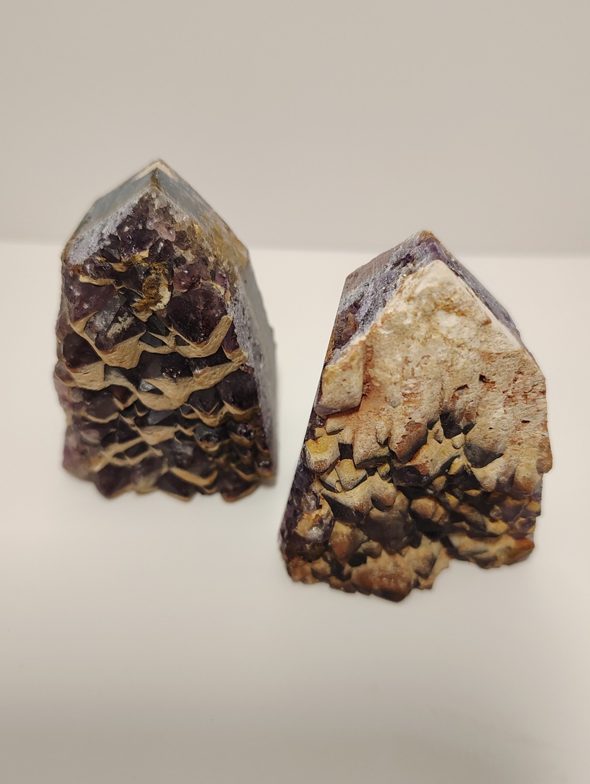 Beautiful Raw Amethyst Points With Calcite, Rainbows 2 Lb Each 2in