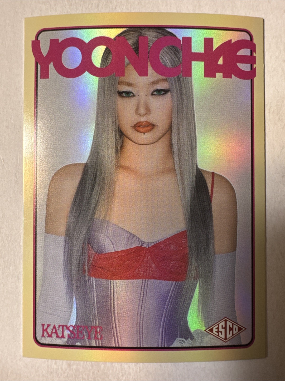 2026 ESCO KATSEYE Wild Trading Card Photocard #28 Yoonchae /700 Holo Foil Gold