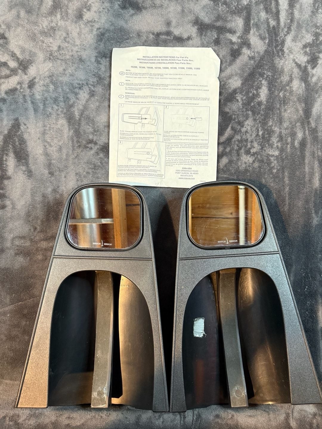 CIPA Custom Towing Mirror Pair Set Black Slip On Ford F150 F250#139