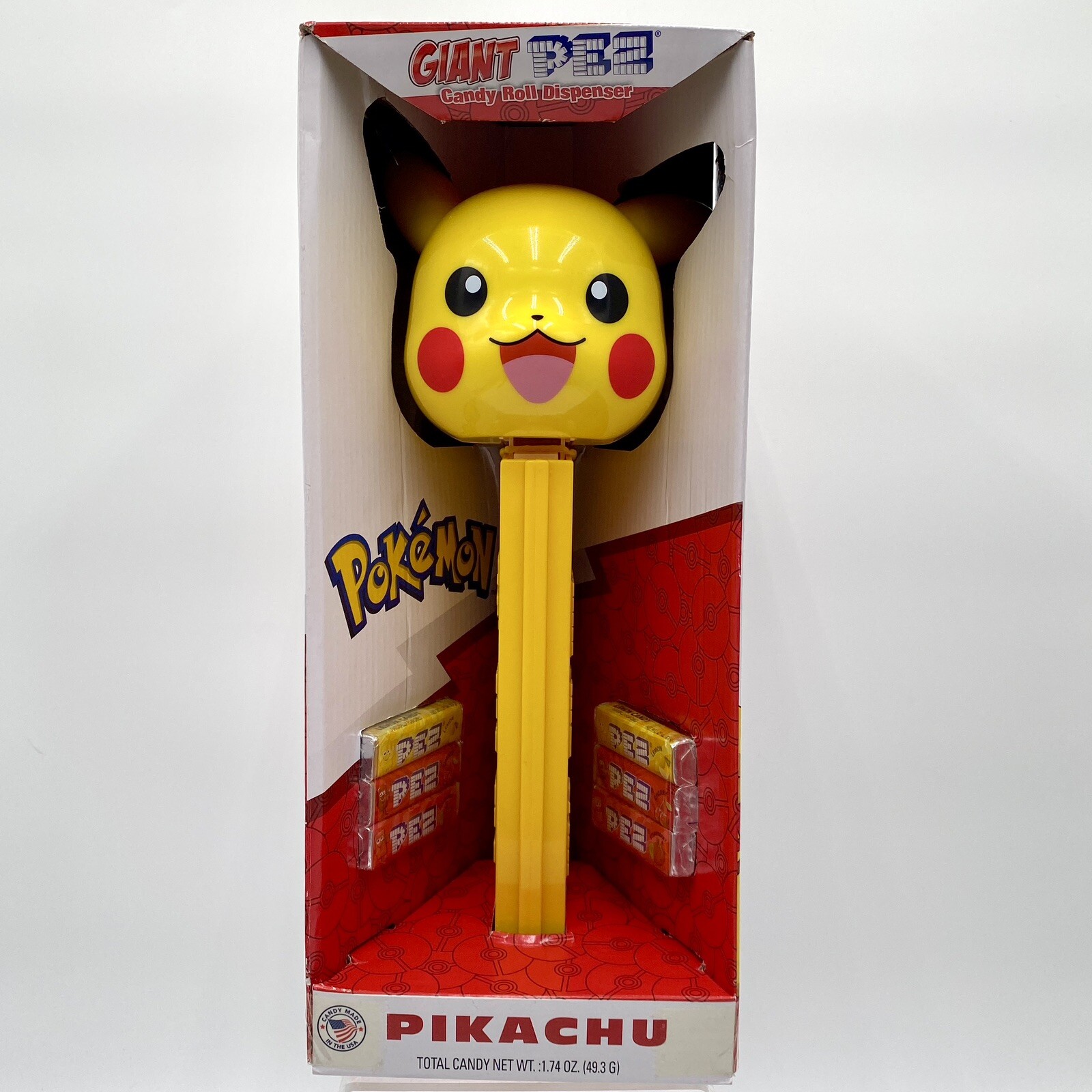 New Giant Pikachu PEZ Candy Roll Dispenser Retired with Candy 