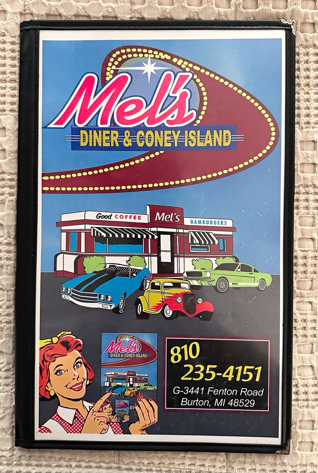 Vintage Mel's Diner & Coney Island Restaurant Menu Board - Burton, MI - 1990’s