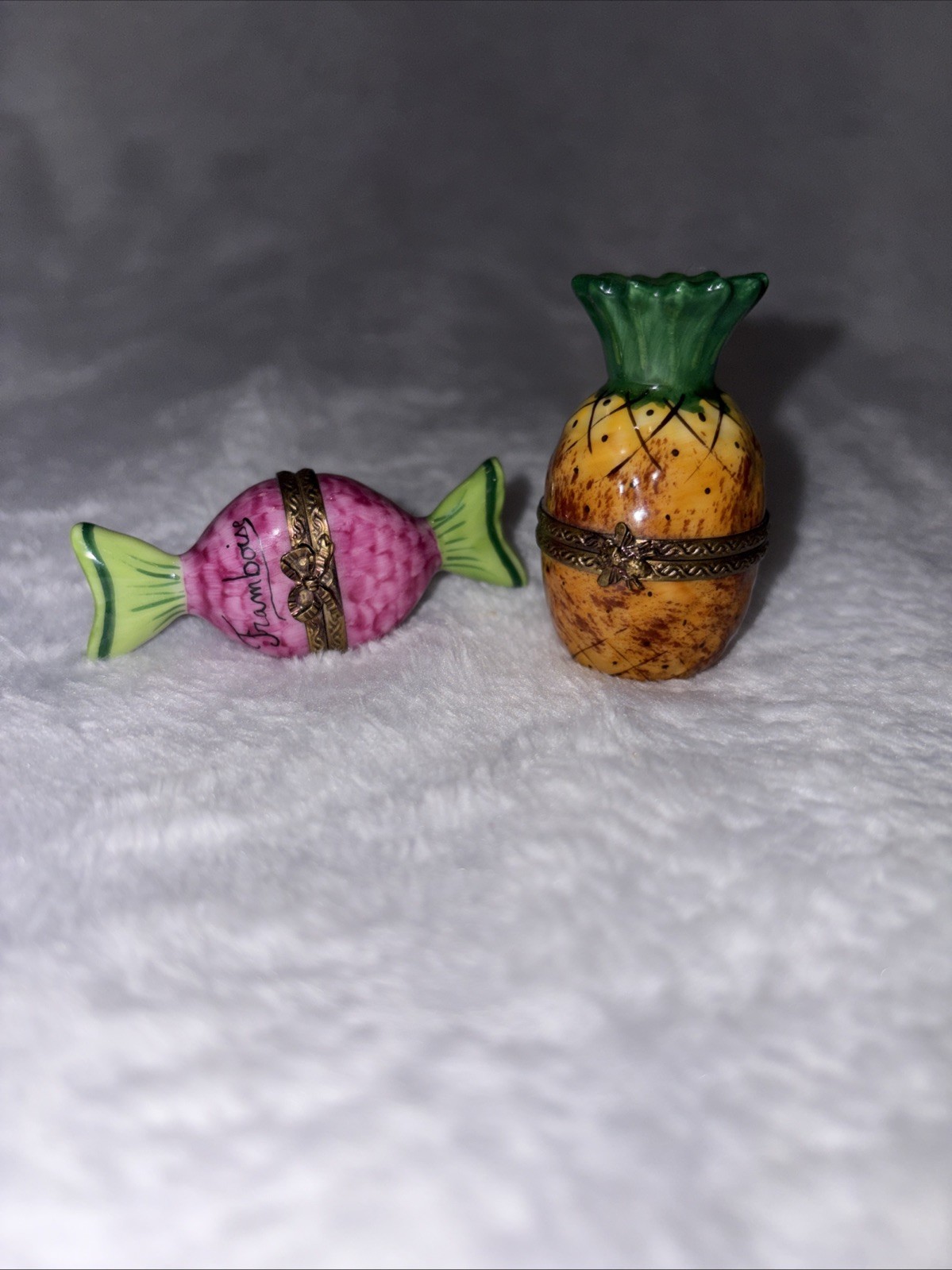 Limoges Pineapple And Framboise Hard Candy Peint Mein Made In France