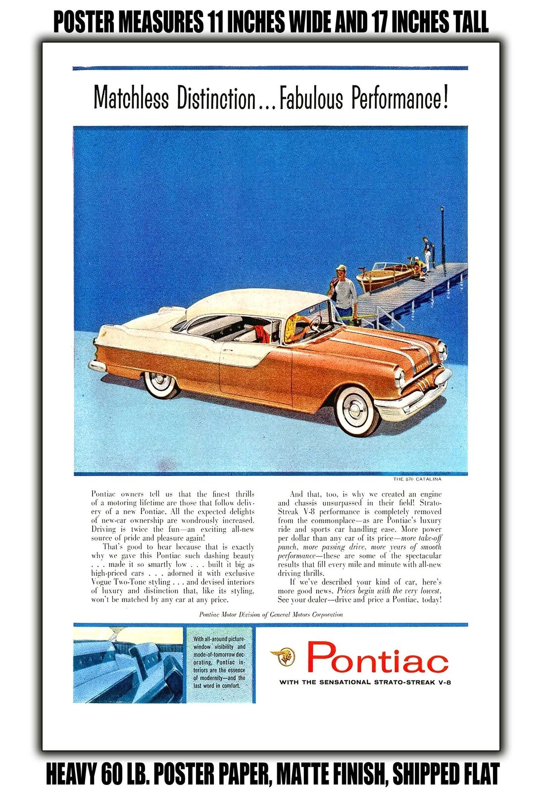 11x17 POSTER - 1955 Pontiac Catalina Matchless Distinction. Fabulous Performance