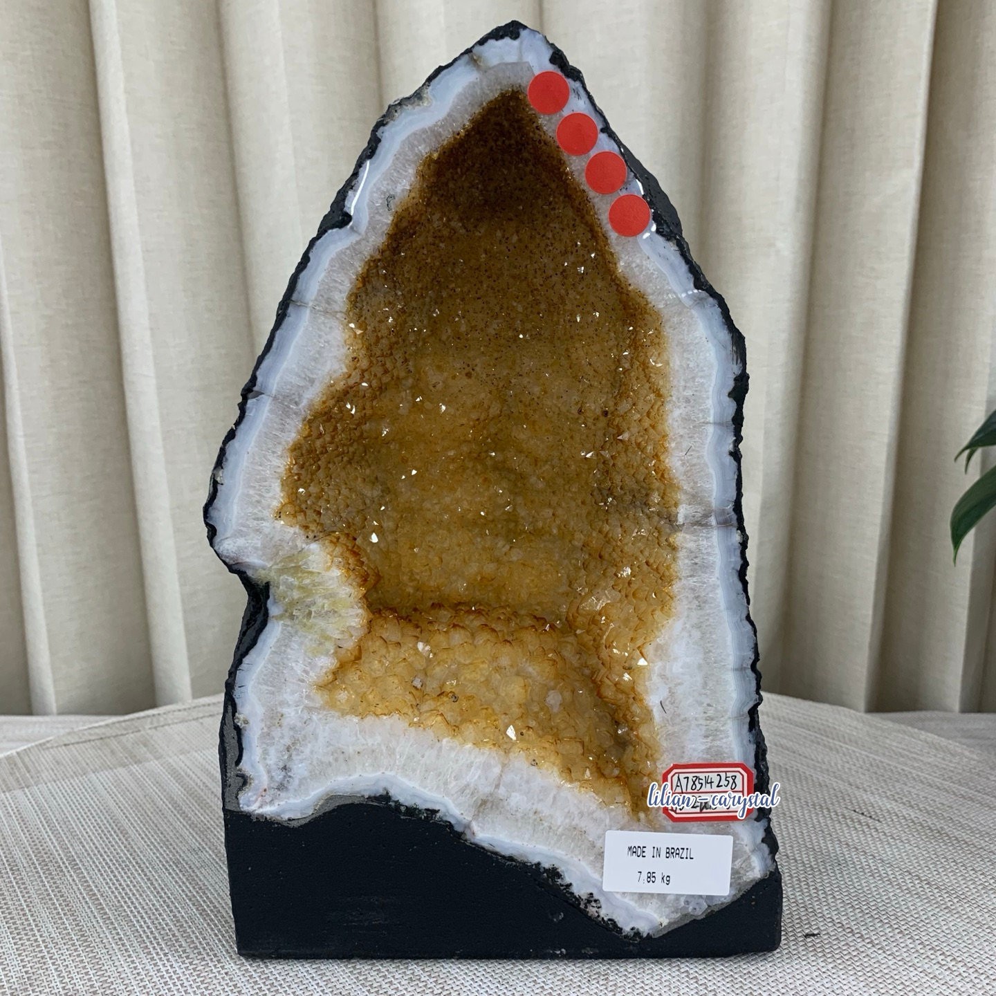 17.3LB Natural citrine geode quartz cluster crystal Cathedrals specimen Healing