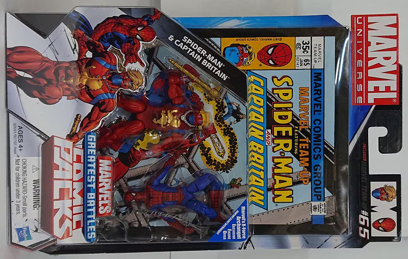 HASBRO MARVEL\'S GREATEST BATTLES COMIC PACKS SPIDER-MANandCAPTAIN Used Japan