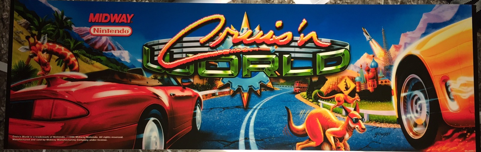 Cruisin (Cruis'n) World Arcade Marquee 28.5
