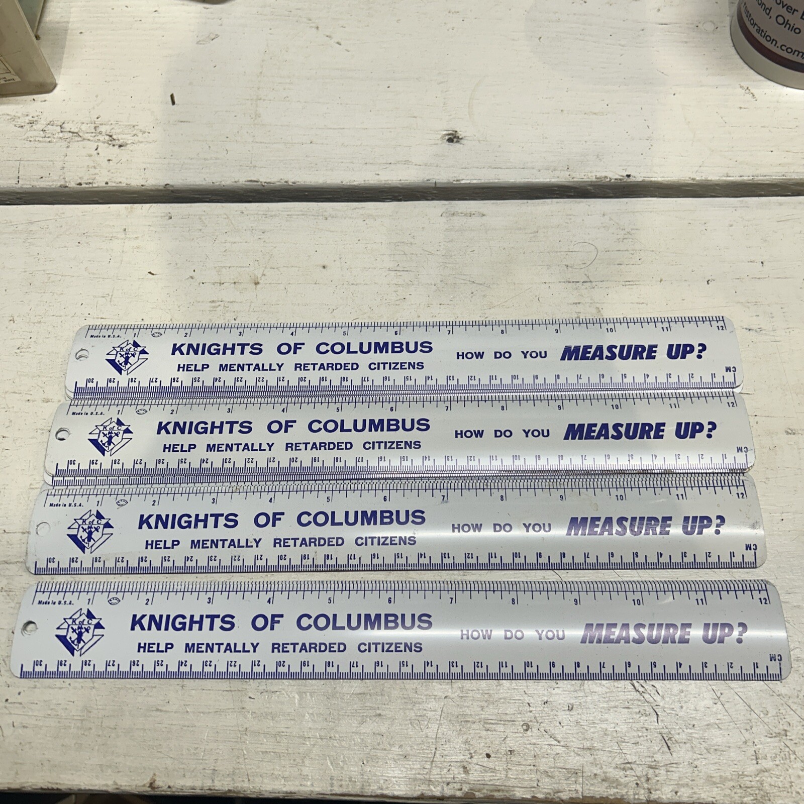 Vintage Knights Columbus Mentally Retarded Citizens  Advertising Ruler Lot Of 4