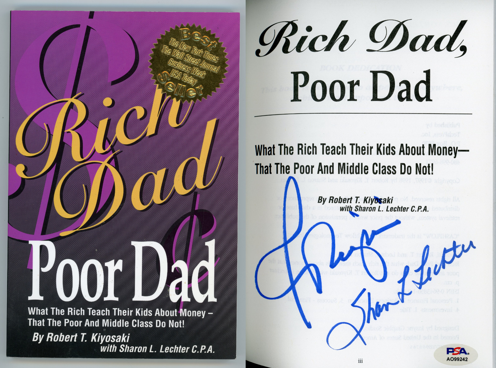 Robert Kiyosaki ~ Signed Autographed Rich Dad Poor Dad Book Authentic ~ PSA DNA