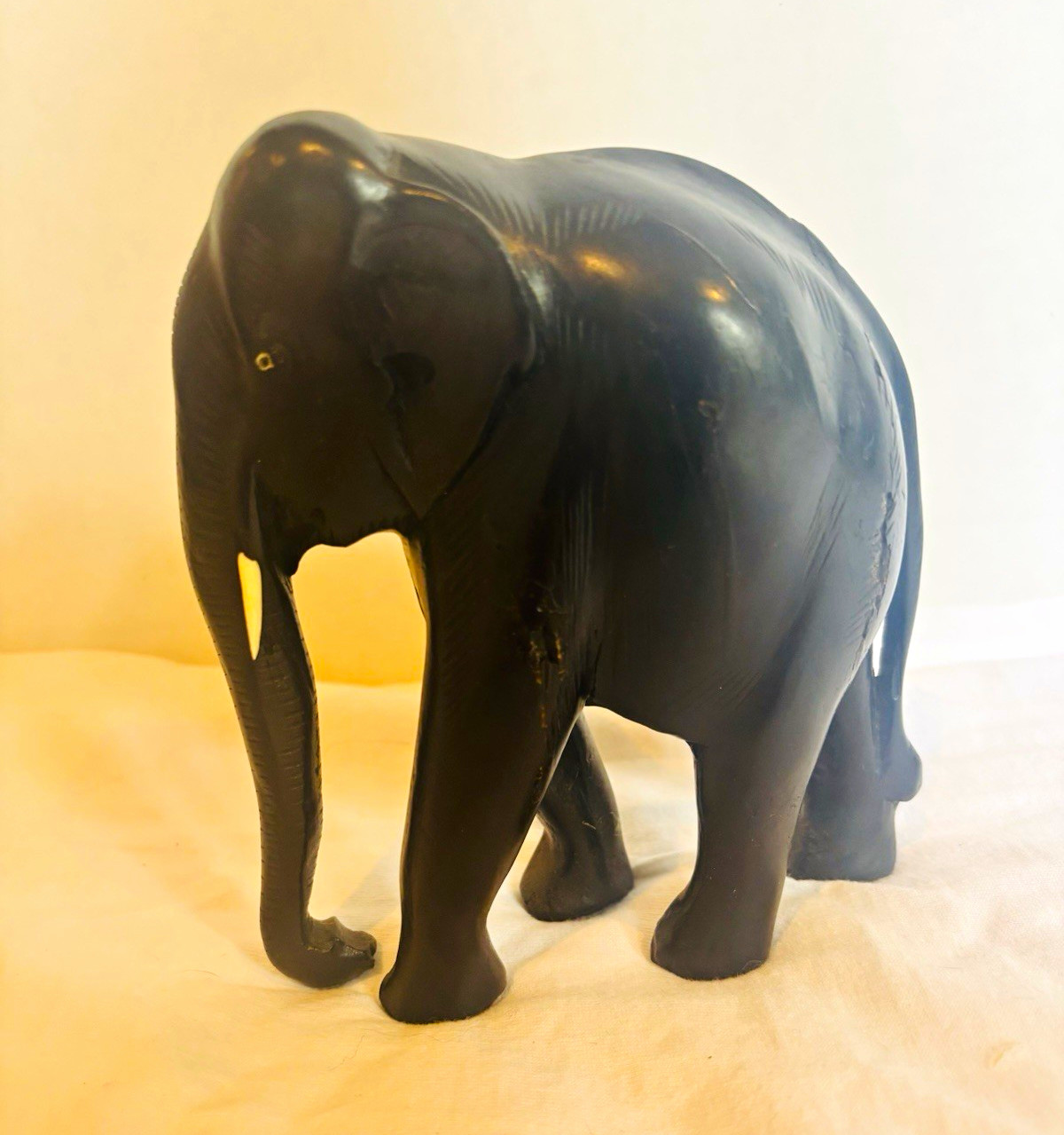 Elephant Figure Antique Rare Old Wooden Hand Carved Abniwood Home Decor