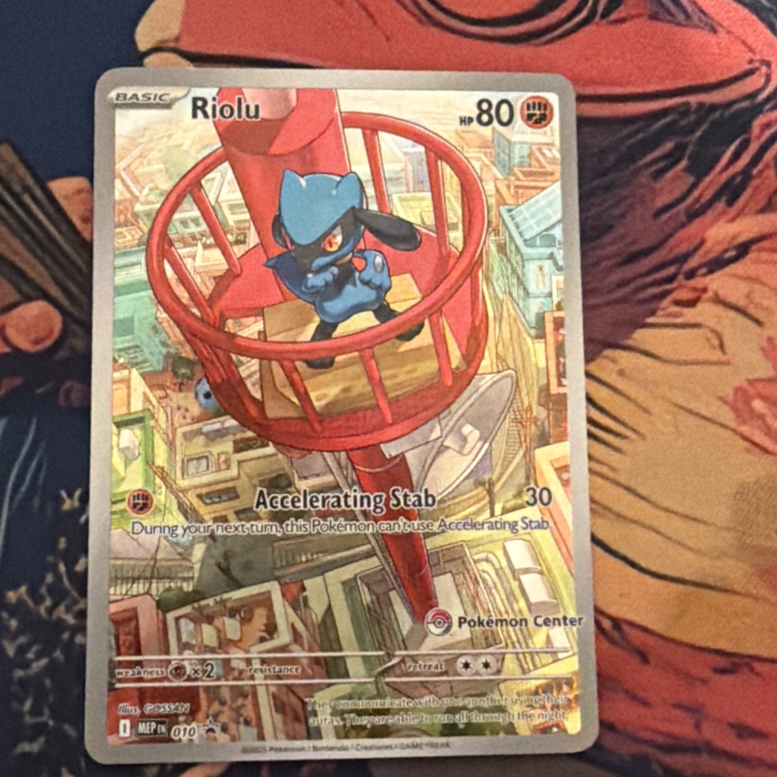 Riolu 010 Pokemon Center Exclusive Stamp Mega Evolution ETB Promo Pokemon TCG 