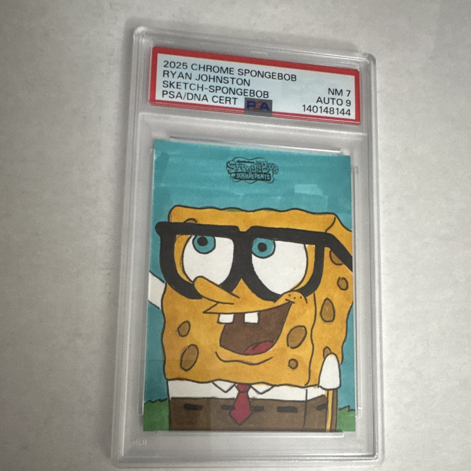Topps 2025 Chrome SpongeBob 25th Anniv 1/1 Sketch Auto Ryan Johnston PSA Topps 2025 Chrome SpongeBob 25th Anniv 1/1 Sketch Auto Ryan Johnston PSA