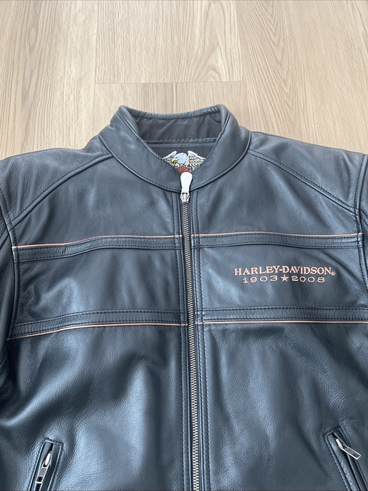 Harley-Davidson 105th Anniversary Leather Jacket Mens Large 97105-08VM With Tag
