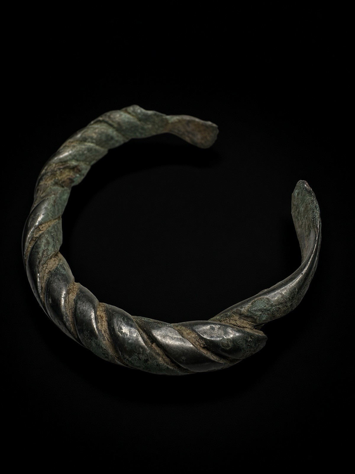 Ancient Twisted Bracelet (bangle) Dating Approximately 1200-700BCE Silver Washed