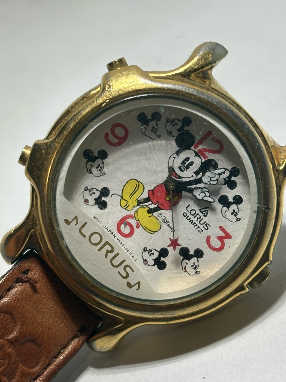 Vintage Lorus Quartz The Melody Mickey Watch V422-0010 - For Parts Or Repair