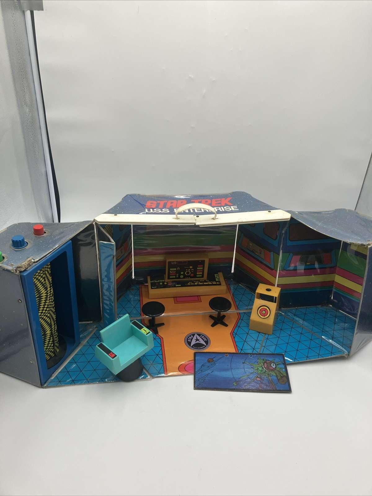 Vintage 1974 Mego Star Trek USS Enterprise Playset W Accessories/parts Ships fas