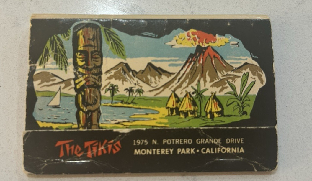 Vintage The Tikis Monterey Park CA Matchbook Full Unstruck 1960s 1970s Retro