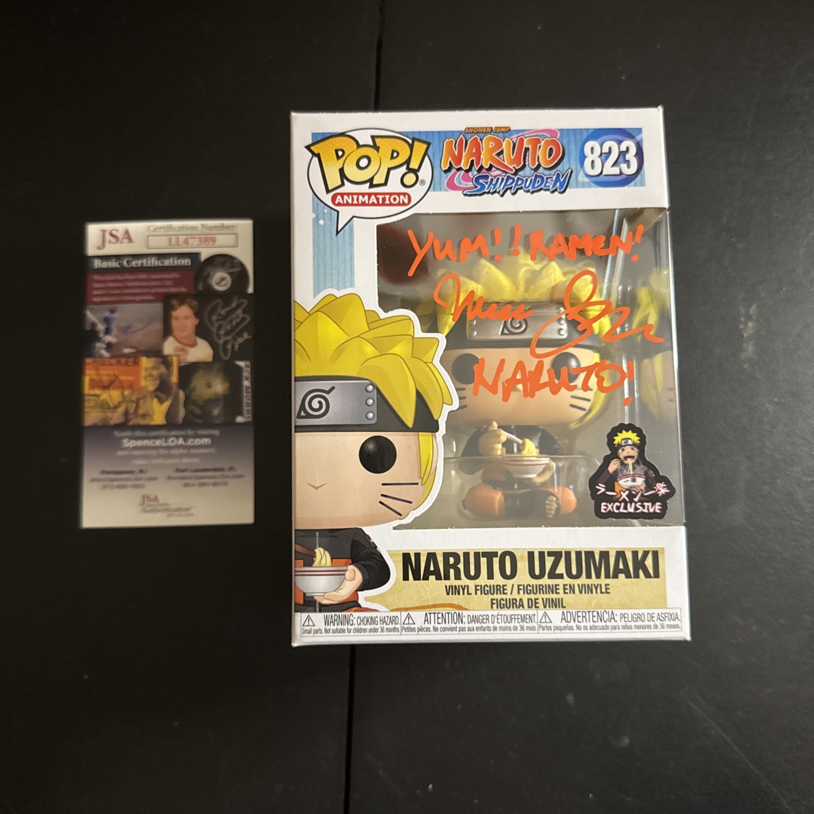 Funko Pop Naruto Shippuden Naruto Uzumaki #843 Signed By Maile Flanagan