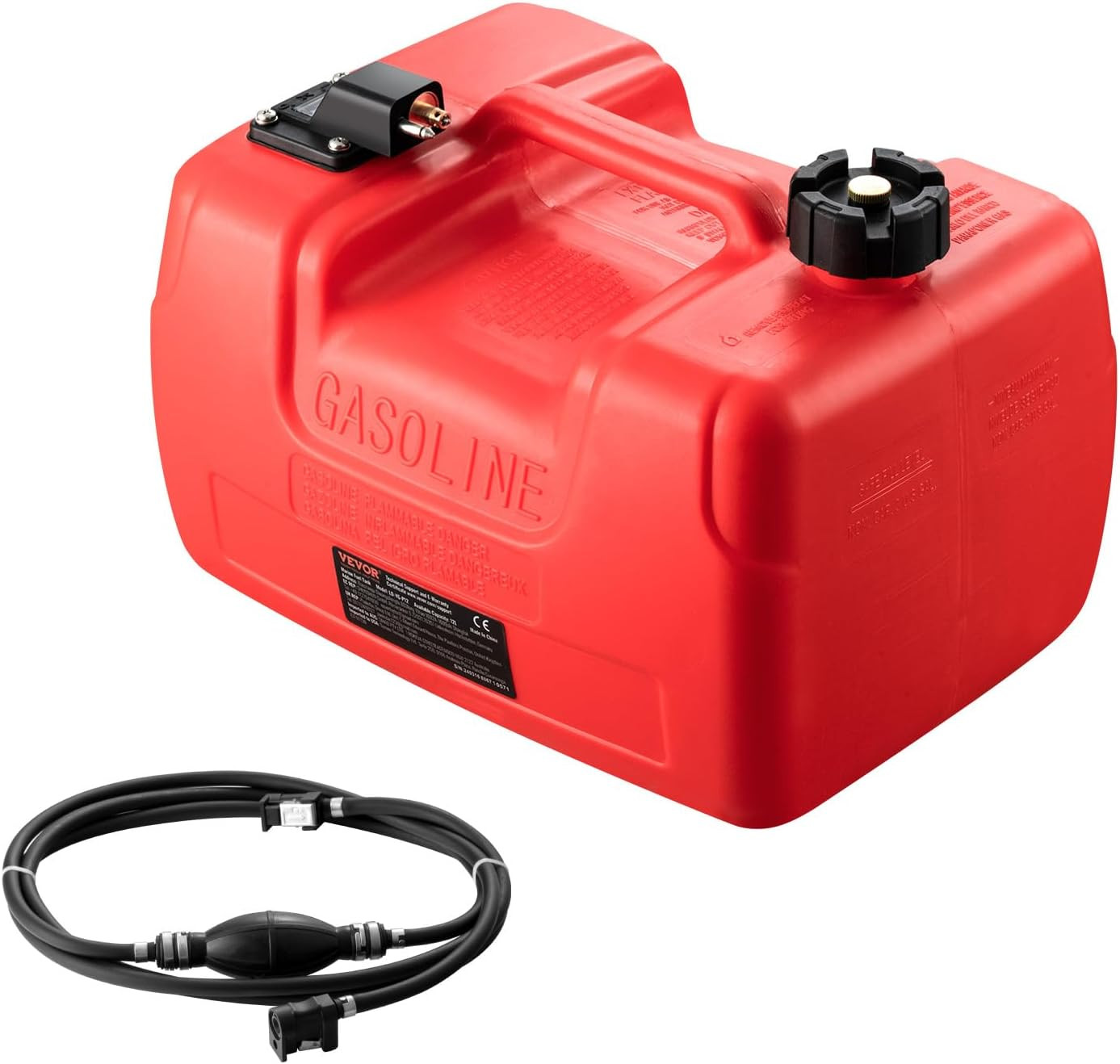 Boat Fuel Tank, 3.17-Gallon/12-L Marine Outboard Transfer Tank, Transfer Tank wi
