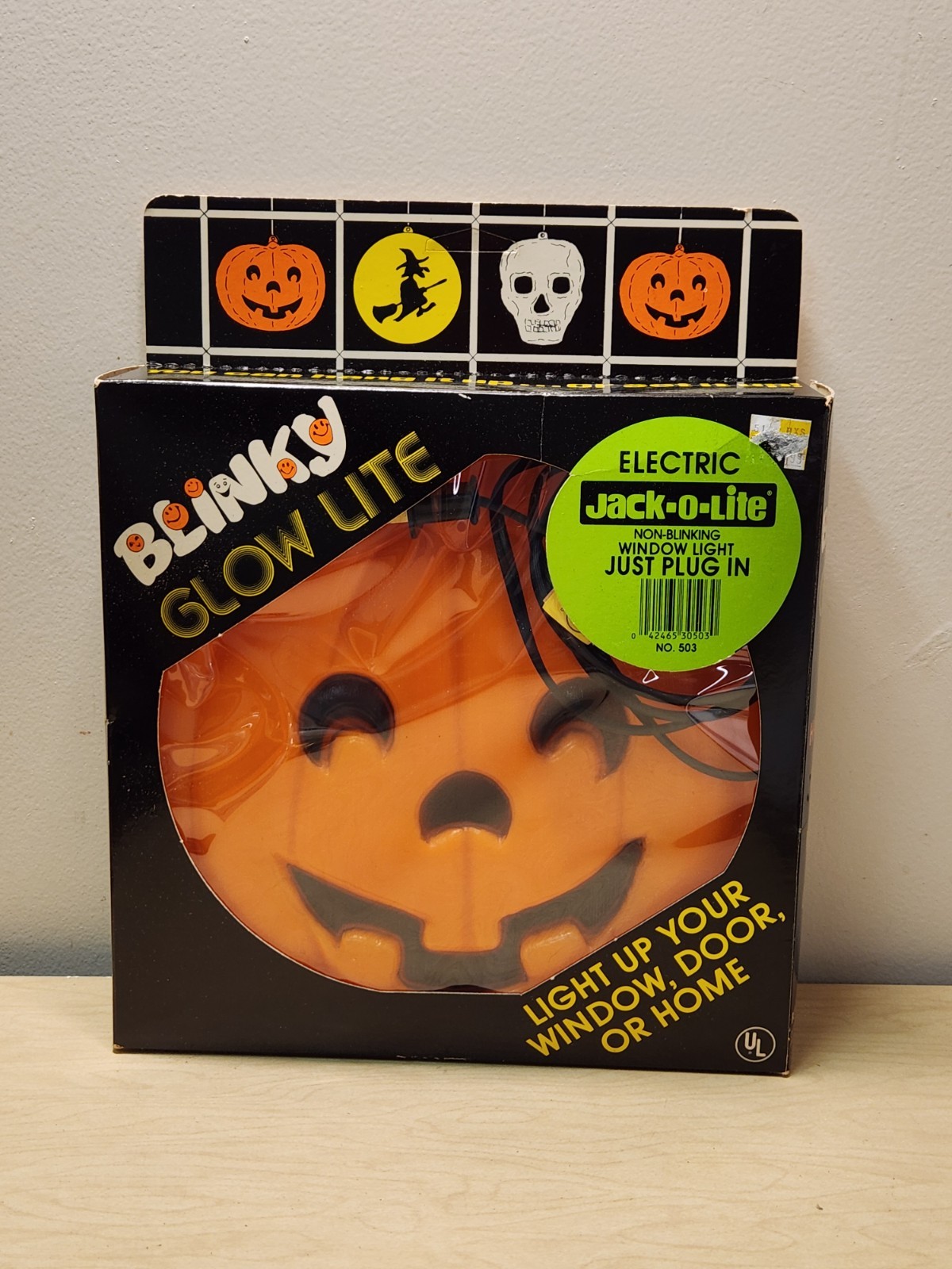 VTG 1990’s Blinky Glow Lite Pumpkin Jack O Lantern Light Blow Mold Halloween 9x7