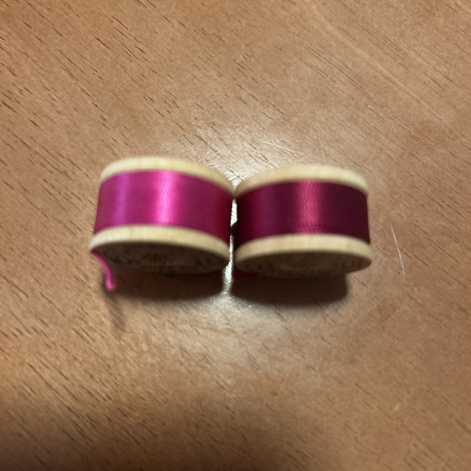 BELDING CORTICELLI Lot of 2 1920's-40's SILK THREAD Wood Spools Buttonhole twist