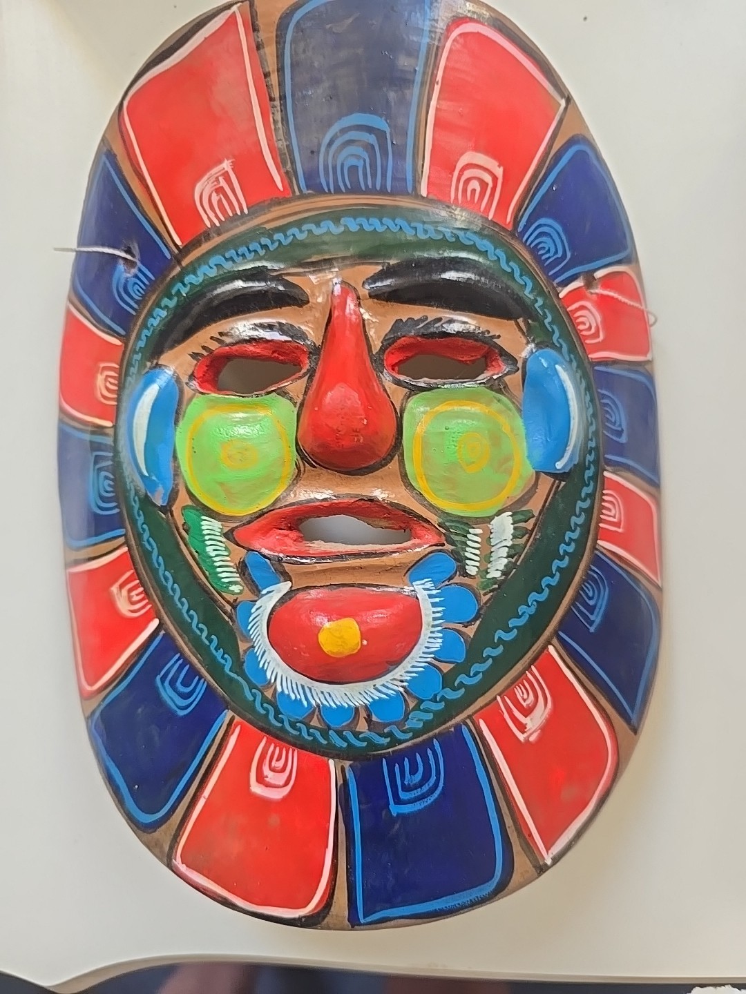 VINTAGE HAND PAINTED CLAY MASK - FANTASTIC - 8\
