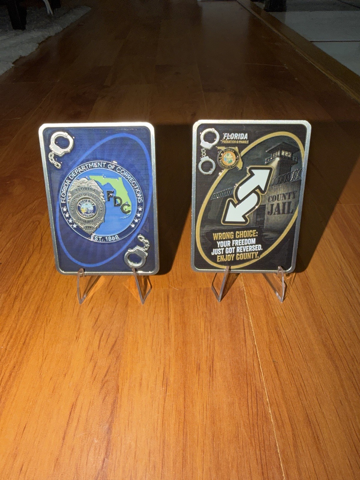 Florida DOC P&P Uno Reverse Card Challenge Coin