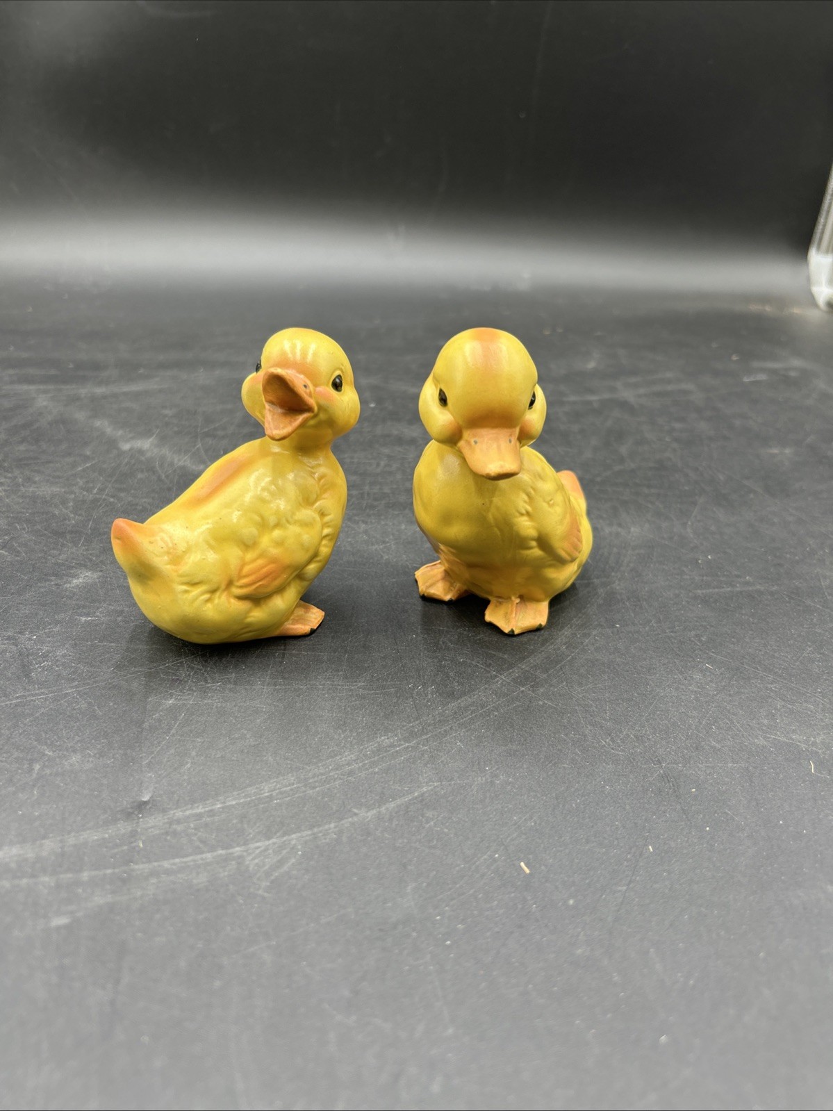 Vintage Pair Of Lefton Hand-Painted Ducklings Ceramic Figurines Japan 3-3/4”. 15