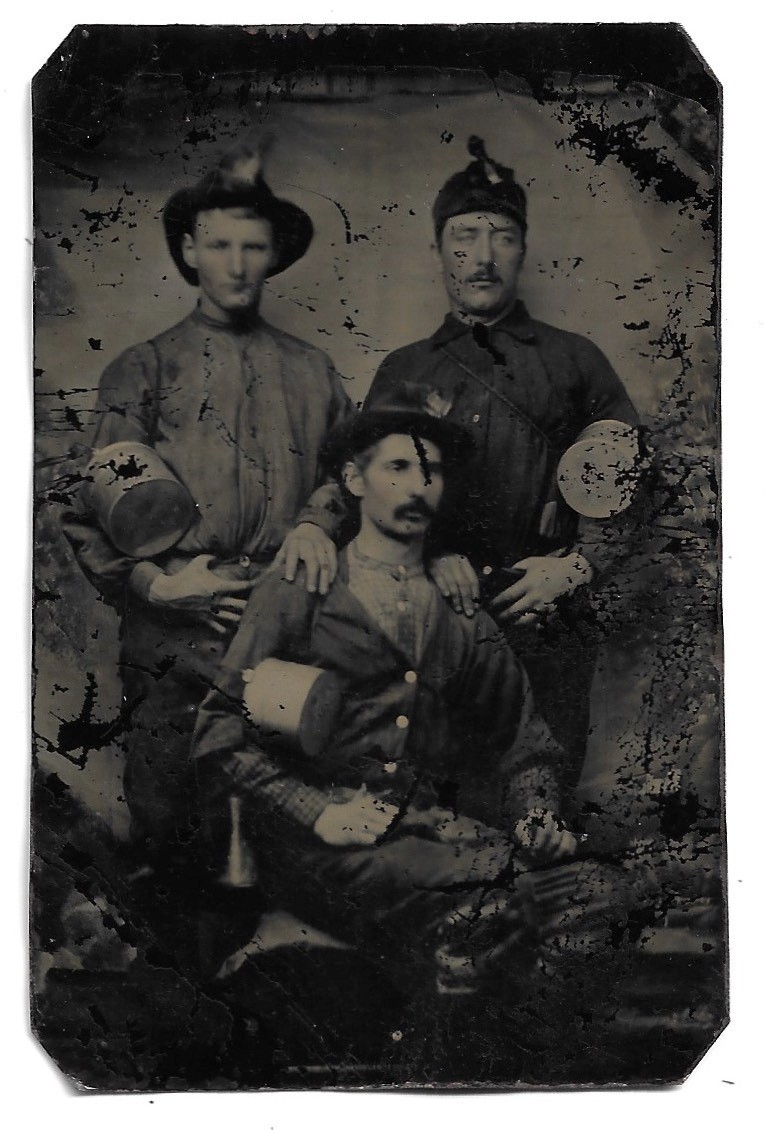 Miners In Studio Occupational Tintype Photo