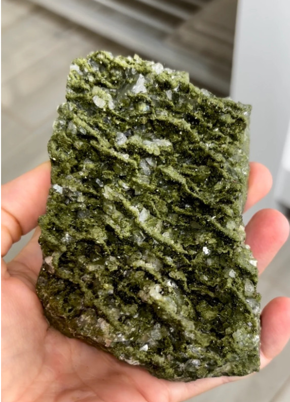 Very High-Grade Forest Epidote with Quartz – Incredibly Sparkly & Exceptional Qu