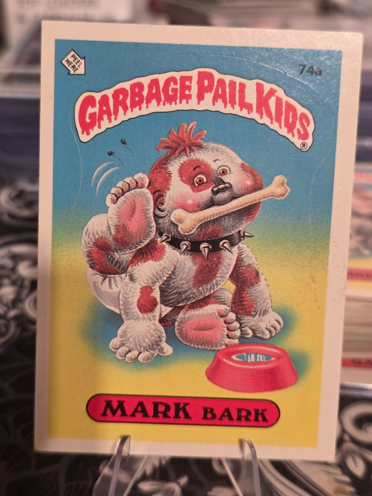 1985 Topps Garbage Pail Kids Mark Bark #74a GPK Series 2 Spaz Award Back