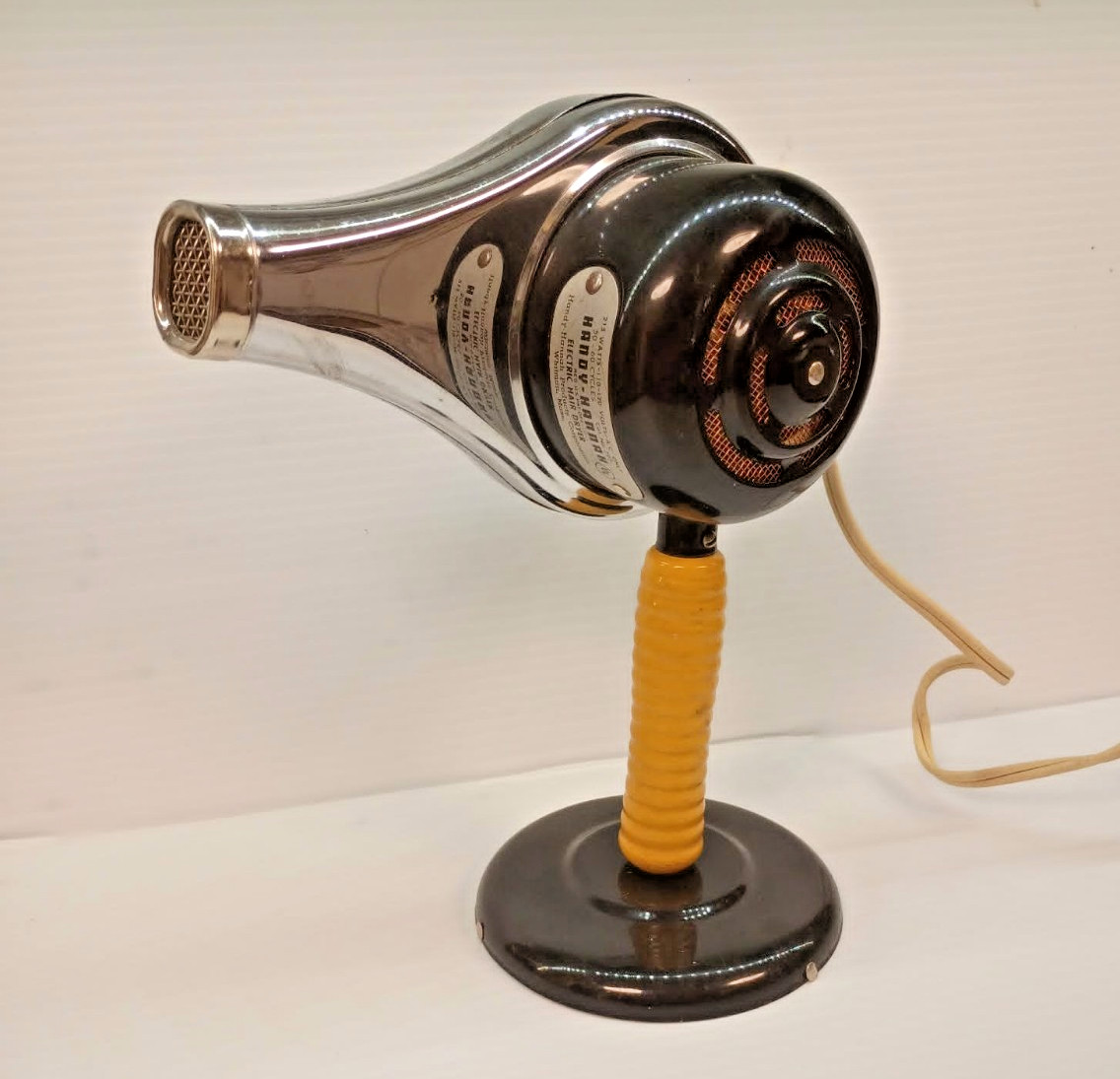 Vintage MCM 195Os Handy Hannah Hair Dryer Model 795  Tested Working With Stand
