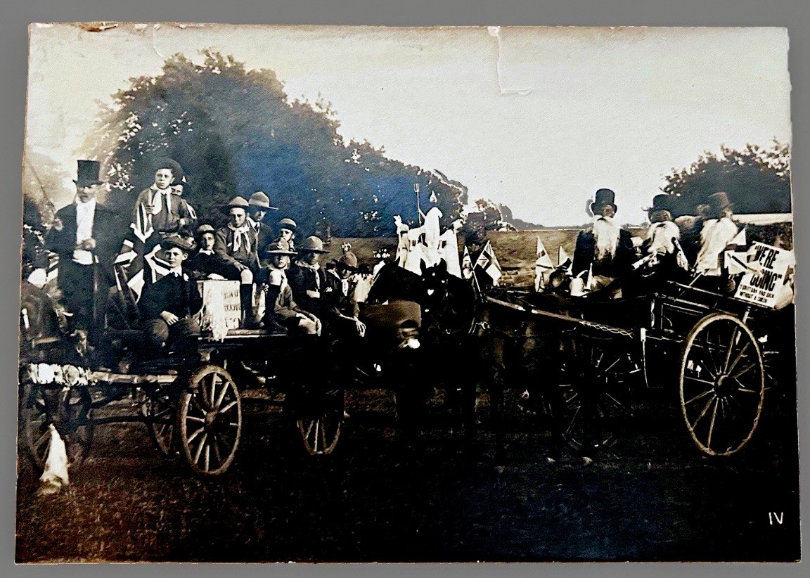 1911 Early Boy Scouts Carnival Photo Fancy Dress Union Jacks Cornwall 6x4 Rare