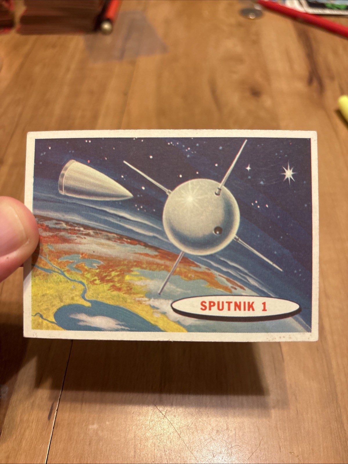 1957 TOPPS SPACE CARDS #1 SPUTNIK I  Excellent