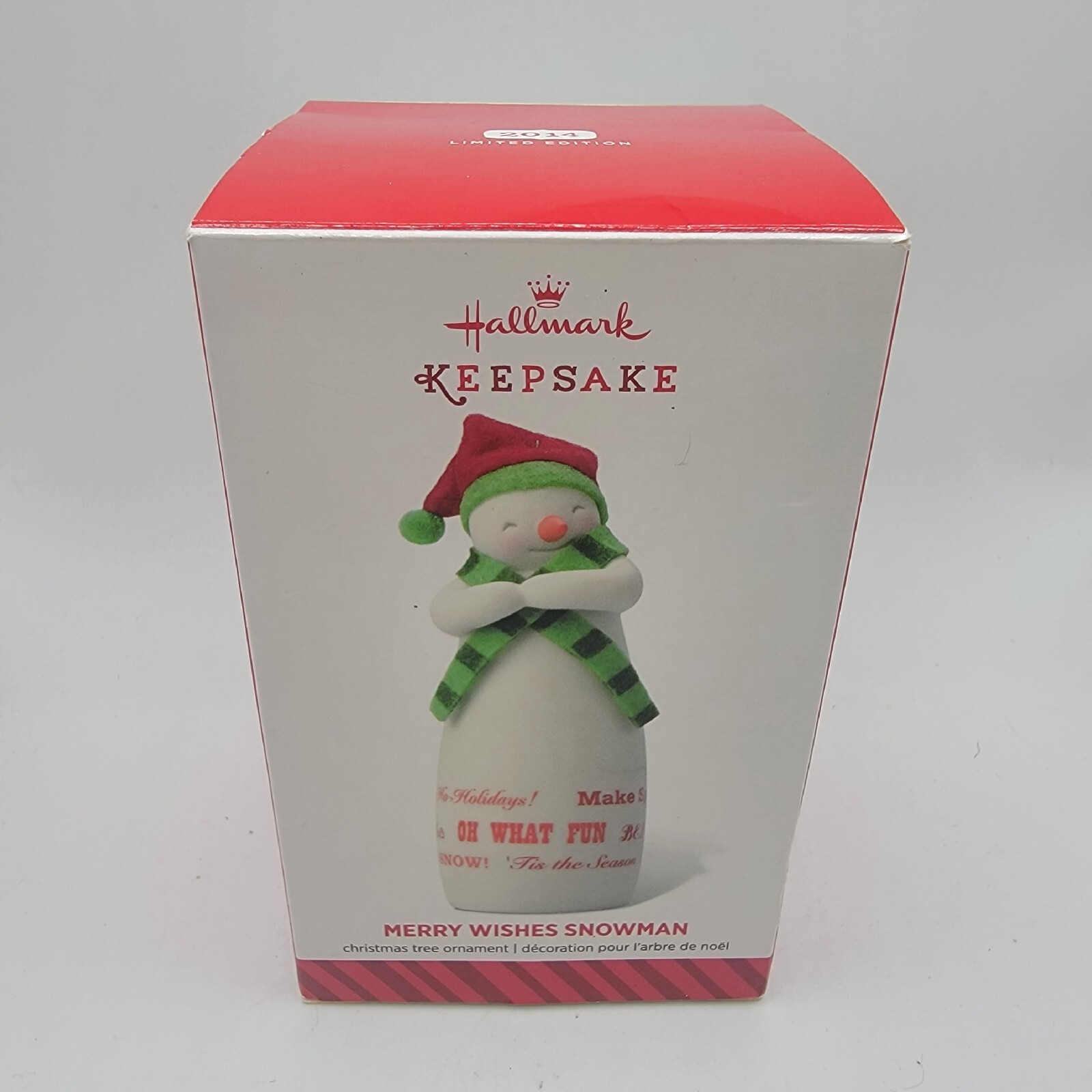 Merry Wishes Snowman Hallmark Keepsake Ornament 2014 Christmas.  New In Box. 