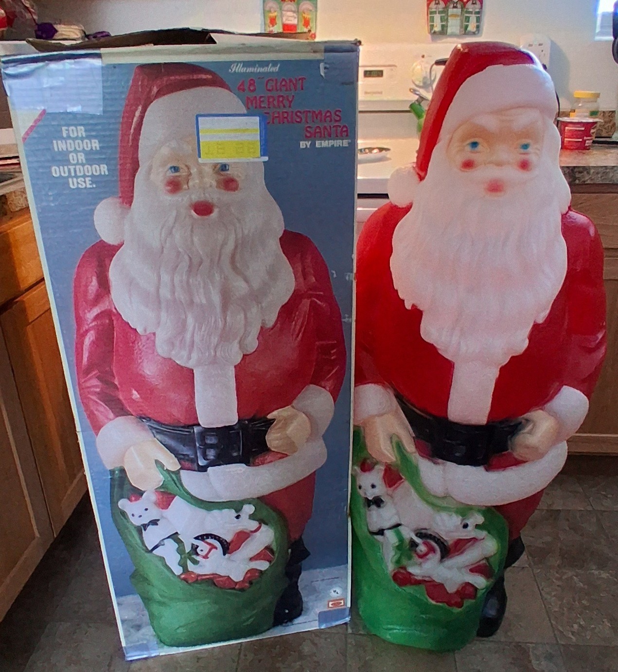 Vintage 1968 Empire Santa Claus Blow Mold Lighted 48\