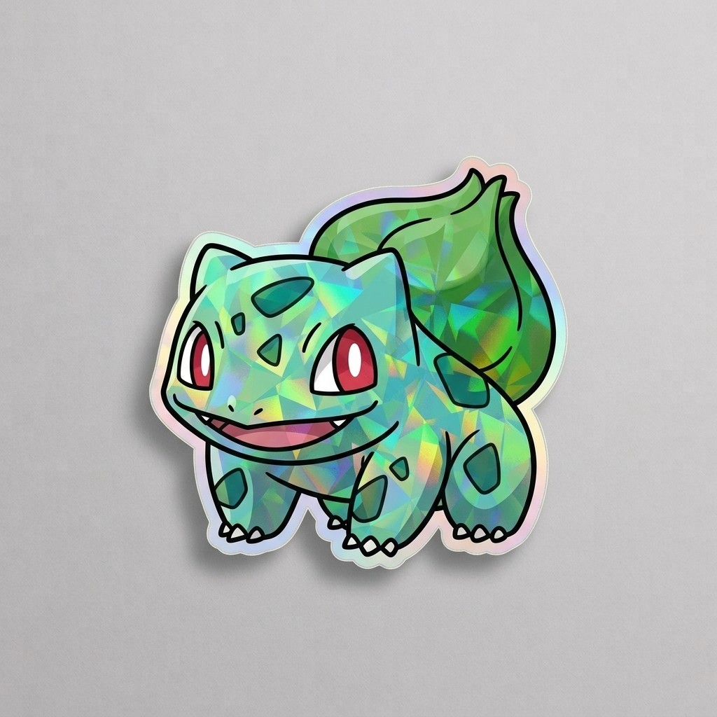 Bulbasaur Pokemon Holographic Sticker 3 inch Vinyl Decal