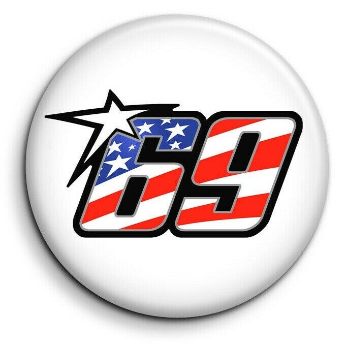 69 Moto GP Nicky Hayden Kentucky Kid FIM Superbike Badge 38mm Button Pin 