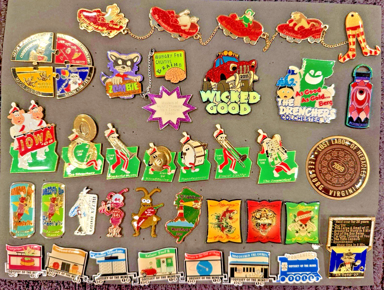 Vintage Odyssey of the Mind Pins Mixed Lot OM OOTM