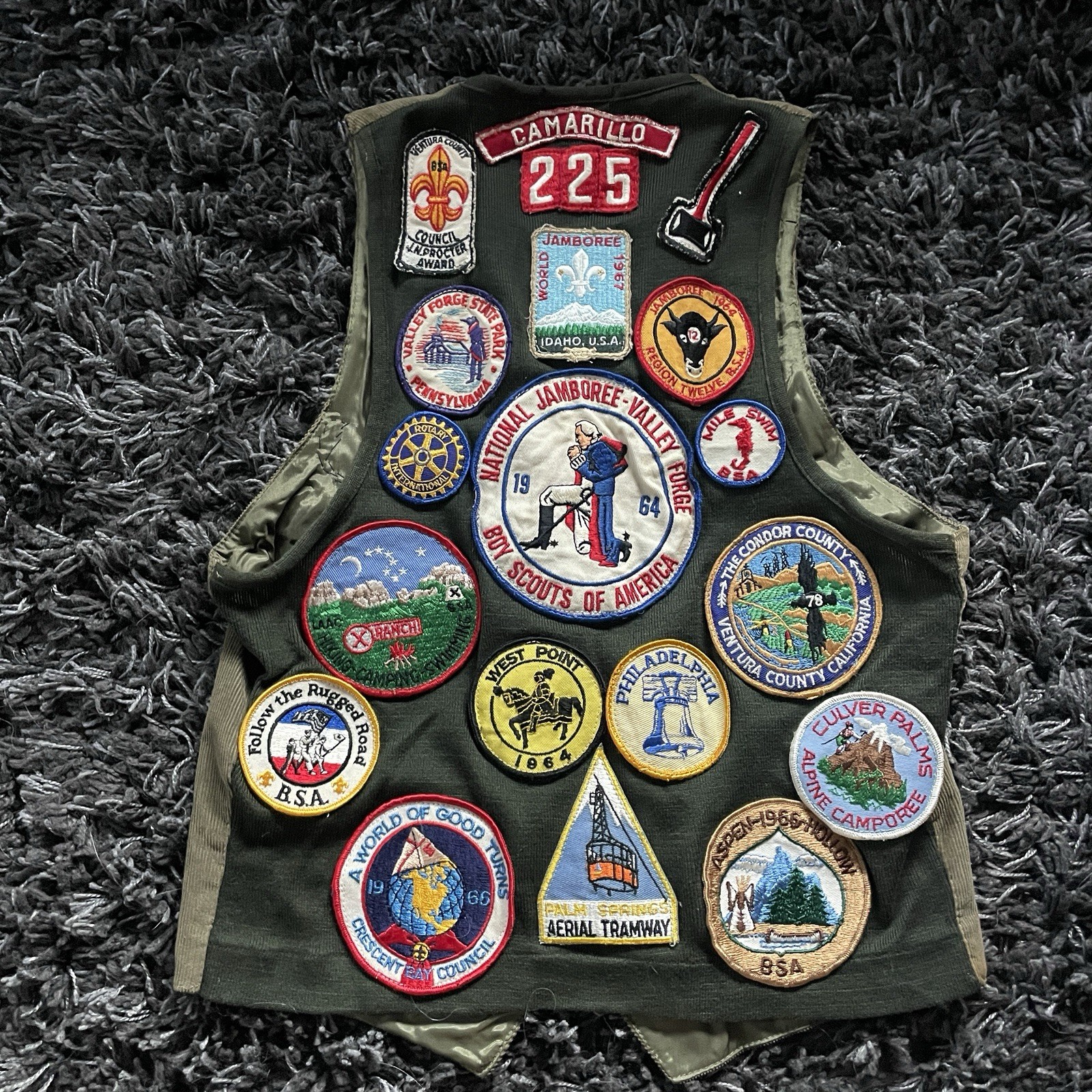 Vintage 1960s Boy Scouts Vest with Patches