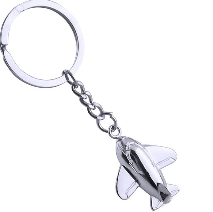 1 pc 3D Metal Airplane Keychain Zinc Alloy Plane Keyring Novelty Aviation Gift